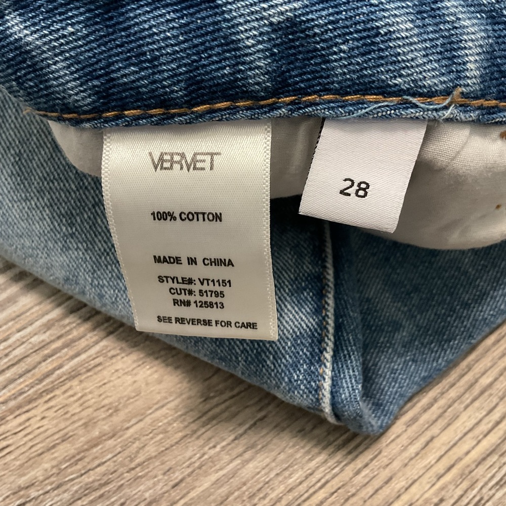 Vervet Rendition Emma Distressed Mom High Rise Light Ribse Cotton Ankle Jeans 28 - Picture 11 of 12